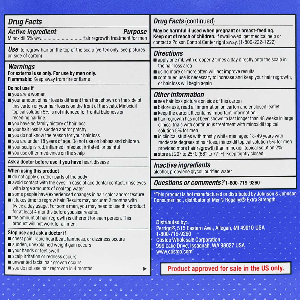 قطرات الـمينوكسيديل 5% لإعادة إنبات الشعر للرجال من شركة كيركلاند قطرات الـمينوكسيديل 5% لإعادة إنبات الشعر للرجال من شركة كيركلاند